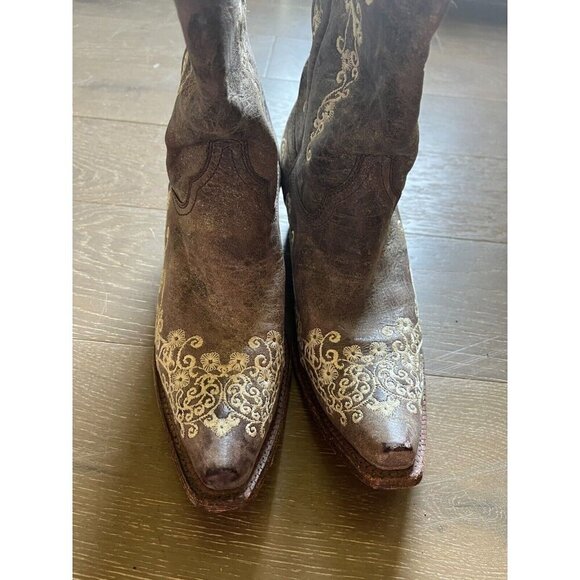 Corral Women's Brown Leather Cowboy Boots Vines Sz 9.5M - Picture 11 of 11